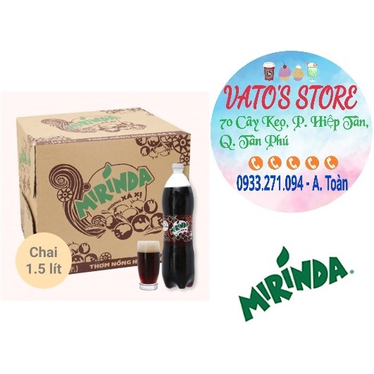 Thùng 12 chai Nước ngọt MIRINDA xá xị chai 1.5 lít / Lốc 6 chai Nước ngọt MIRINDA xá xị chai 1.5 lít