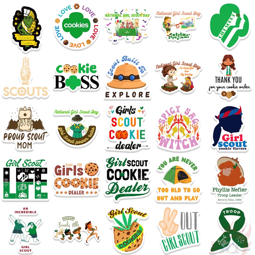 ❉ Hình Dán Cô Gái Scout Series 01 ❉ Bộ 50 Sticker Chống Thấm Nước Họa Tiết Doodle Hợp Thời Trang
