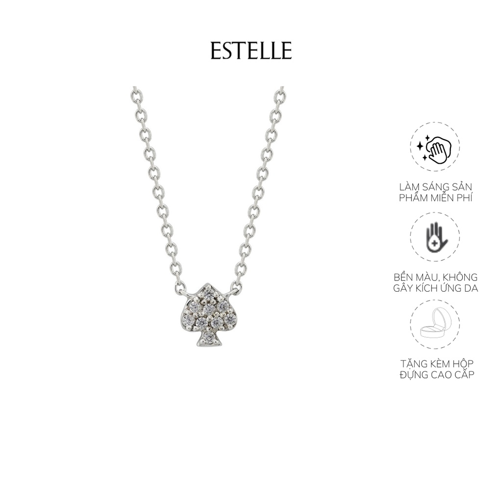 Dây chuyền bạc mặt lá bài bích ESTELLE
