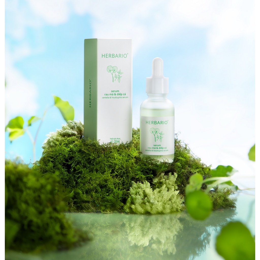 Serum rau má diếp cá Herbario 30ml giúp giảm và ngăn ngừa mụn, làm dịu da và mờ thâm - Thuần Chay Vegan Garden