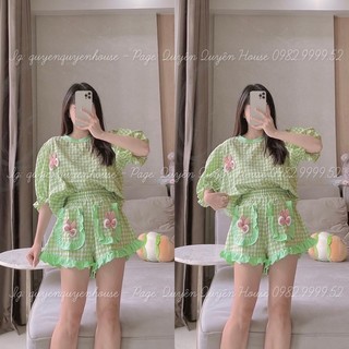 BIGSIZE HIẾU HIẾU ( Set caro thỏ viền bèo 55-100kg )