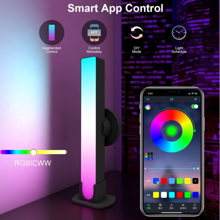 Thanh Led xoay sau màn hình + Để Bàn nhảy Theo Nhạc 29cm fullbox seal