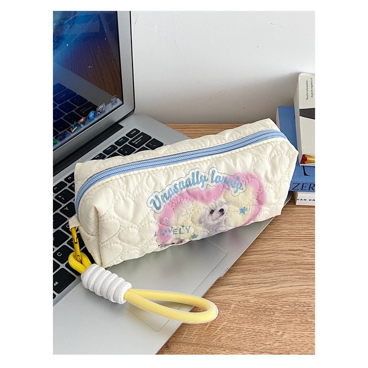 Túi Đựng Bút / Mỹ Phẩm Cỡ Lớn Hình Chú Cún Đáng Yêu Phong Cách Hàn Quốc Ốp