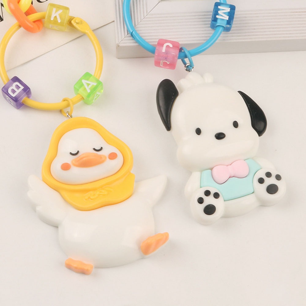 Móc Khóa Hình Thú Bông / Vịt Vàng / Chó Hoạt Hình Dễ Thương Trang Trí Xe Hơi