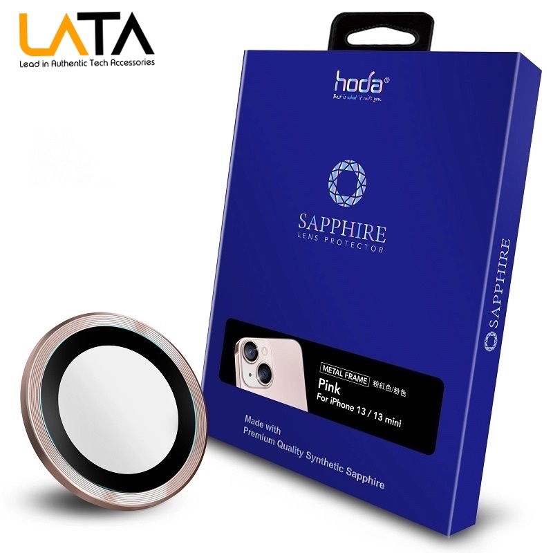 Miếng dán bảo vệ camera HODA Sapphire cho iPhone 13 và 13 Mini  - có khung trợ dán
