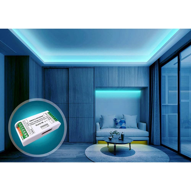 Bộ Giải Mã 4 Kênh DMX RGBW 16A RGBW DMX 512 Cho Đèn LED DC9-24V