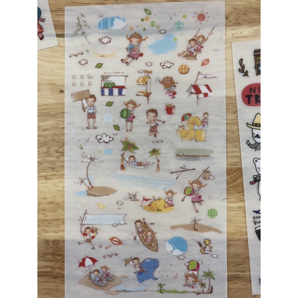 (Hàng Sẳn) Hình Dán Sticker  PET PVC dễ thương,Sticker trang trí mang hướng retro có thể dùng để trang trí sổ tay,.