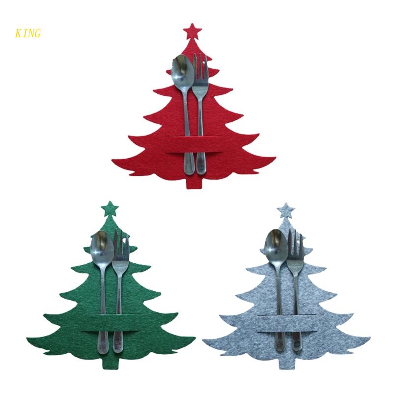 Bộ 4 Vỏ Bọc Nĩa Hình Cây Thông Giáng Sinh Trang Trí Bàn Tiệc Cưới / Sinh Nhật