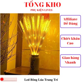 Đèn led bông lúa mạch thần tài Bông lúa vàng Đèn cây lúa trang trí bàn thờ phòng khách Tết 2022 Phát lộc phát tài