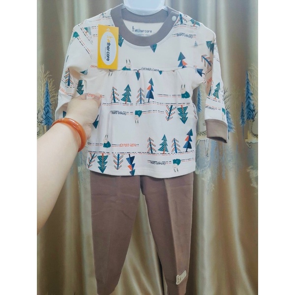 Bộ dài tay thu đông Father Care chất nỉ mềm ấm cao cấp cho bé