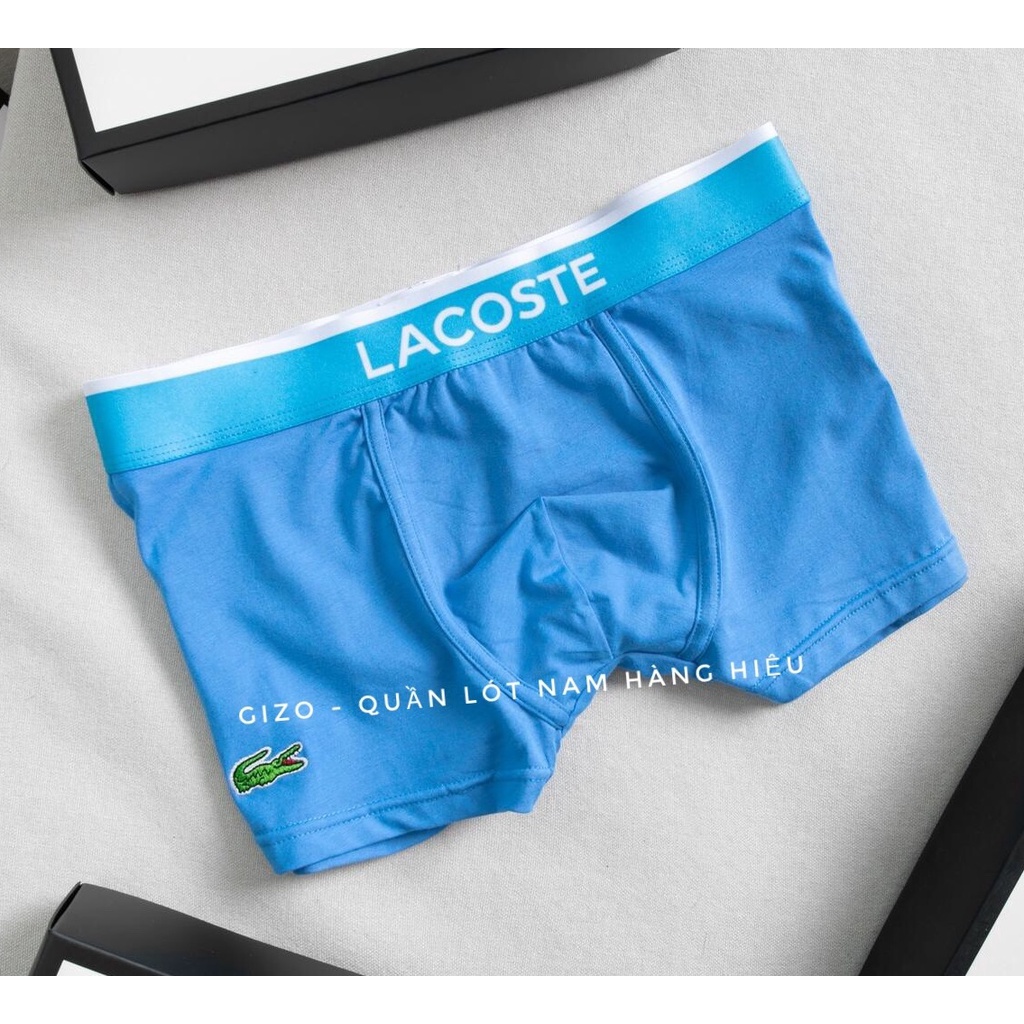 Quần lót nam boxer, quần sịp đùi nam logo thêu vải cotton mềm mịn thoáng khí LAC01A
