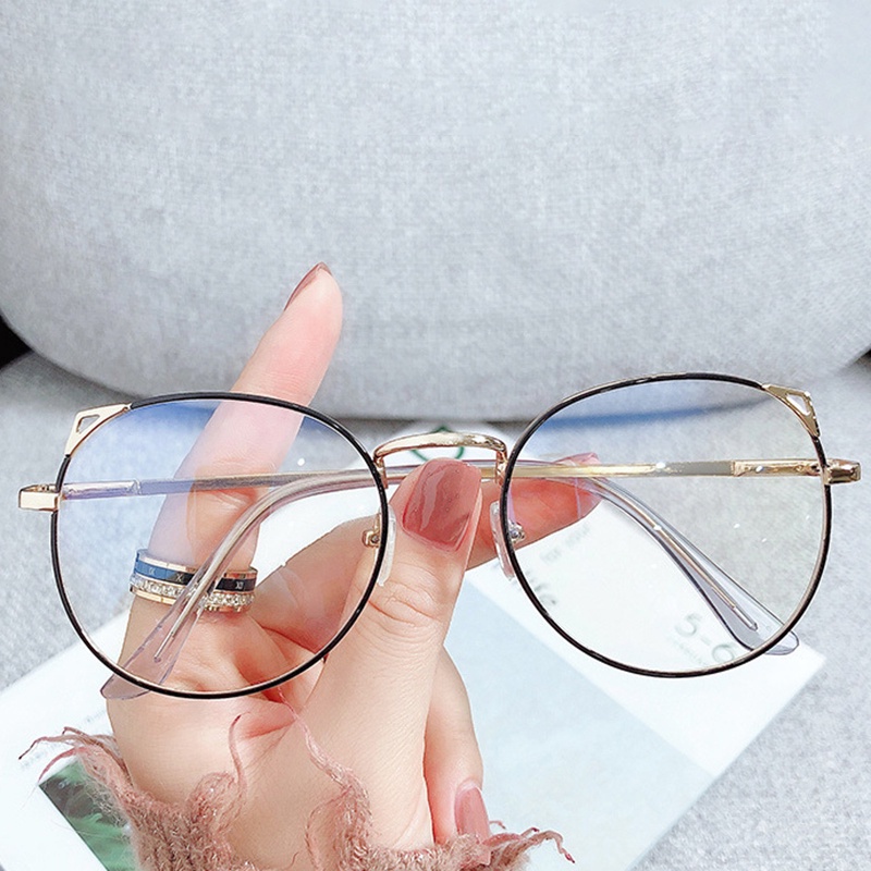Kính Mát Gọng Kim Loại Chống Bức Xạ Hình Tai Mèo Thời Trang Cho Nữ RYVN