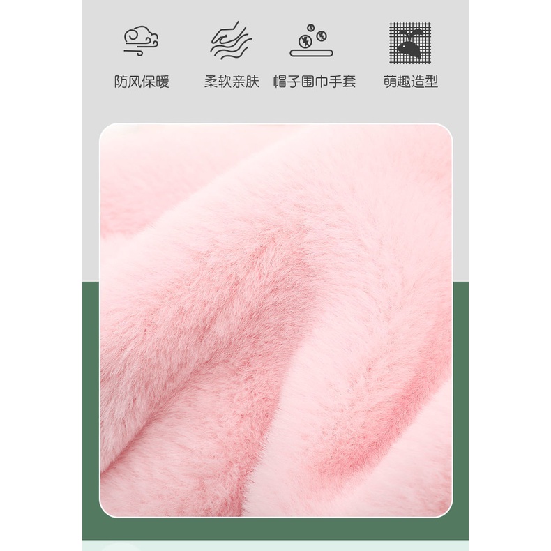 Set Mũ Len Kèm Khăn Choàng Cổ Và Găng Tay Giữ Ấm Mùa Đông Cho Bé