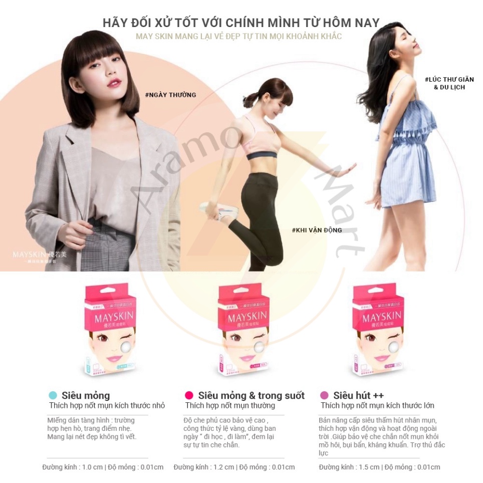 Miếng dán mụn Mayskin hiệu quả 4 in 1 thương hiệu Đài Loan sản xuất USA