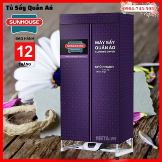 Tủ sấy quần áo,máy sấy quần áo sunhouse shd2707 chính hãng bh 12 tháng khử khuẩn kháng mùi công suất lớn sấy nhanh khô