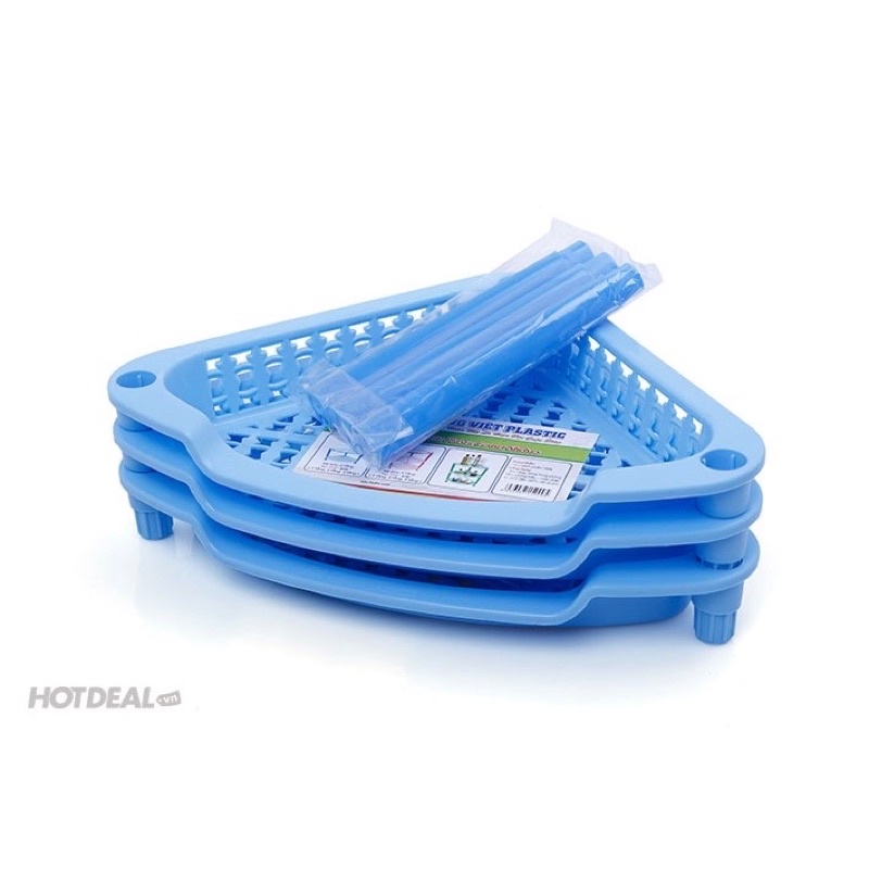 kệ góc nhựa 2 tầng, 3 tầng lắp đặt dễ dàng. nhựa pp cao cấp