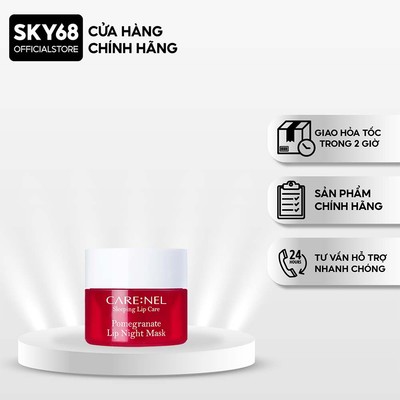 Mặt Nạ Ngủ Môi Giúp Cấp Ẩm, Tẩy Da Chết, Ngừa Lão Hoá Care:Nel Pomegranate Lip Night Mask 5g - Lựu