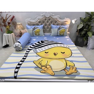 Bộ drap ga thun ý 5D (m6*2m nệm dưới 15cm) không mền