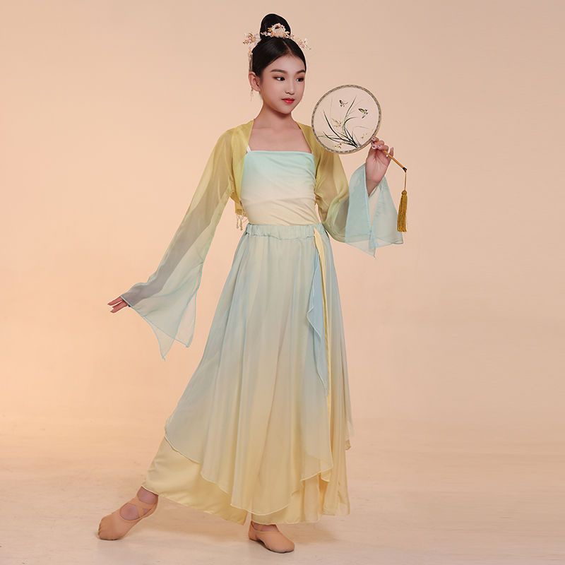 Bộ Trang Phục Biểu Diễn Múa Dân Tộc Trung Hoa Cổ Điển Dành Cho Bé Gái