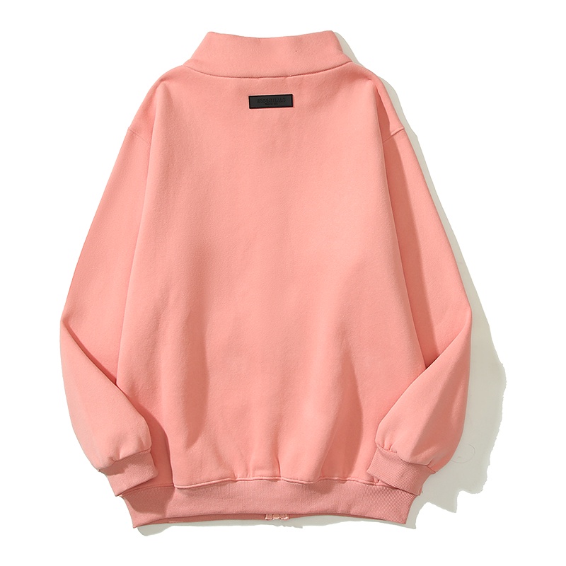 Sương Mù Cần Thiết Áo Khoác sweater Dây Kéo In LOGO Chữ flocking Đường Phố