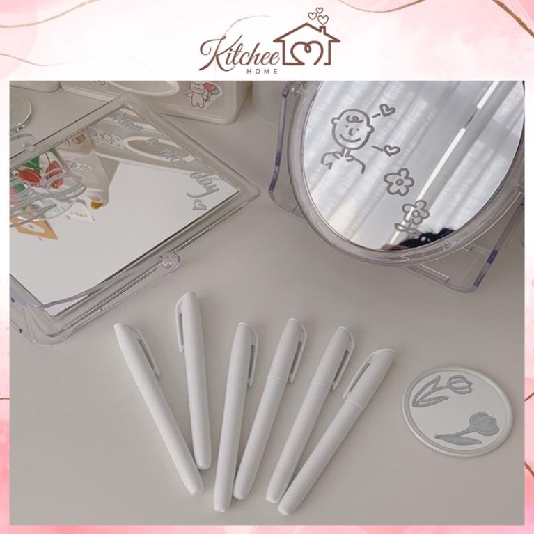 Bút viết gương, bút vẽ gương, mặt kính, mặt phằng mực màu trắng dễ tẩy xóa, thời gian sử dụng lâu dài