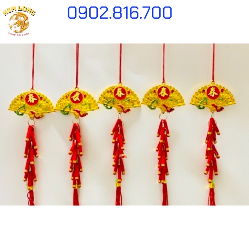 Sét 5 dây pháo dài 18cm treo cây mai trang trí tết