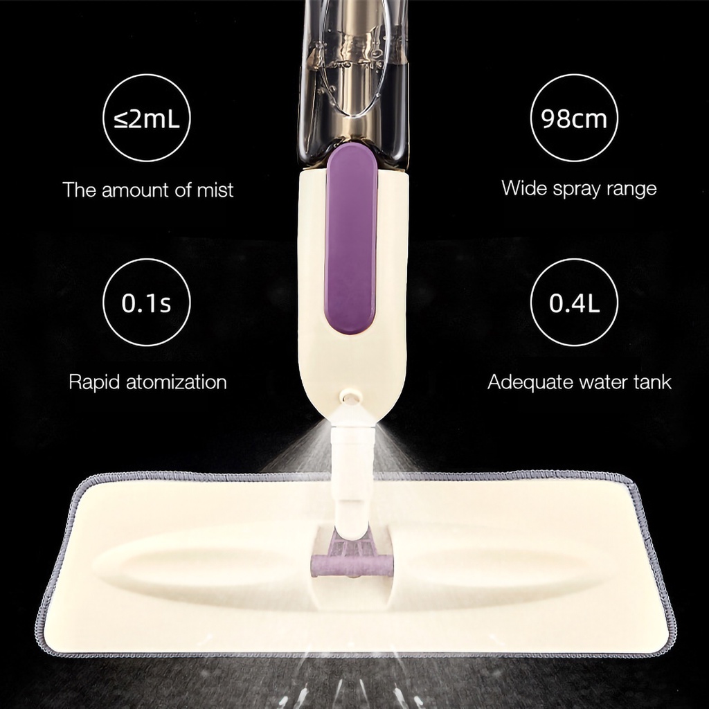 [Hàng Sẵn] Cây Lau Nhà Phun Nước 98cm Trọng Lượng Nhẹ Kèm Bình Chứa Nước 400ml【Wyoming060】