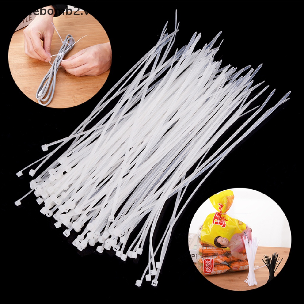 Bộ 100 Dây Rút Nylon Màu Trắng Đen Chuyên Dụng