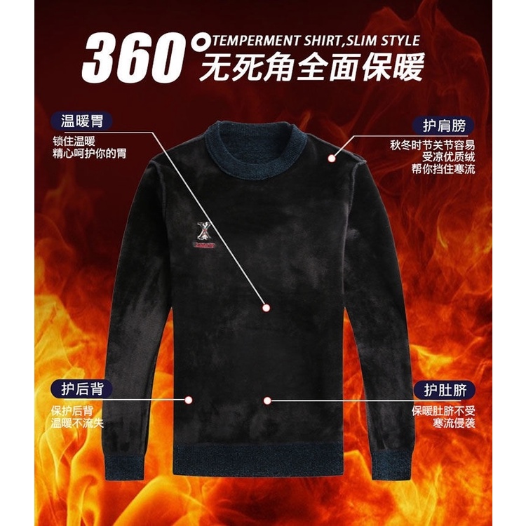 Áo Sweater Lót Lông Cừu Dày Dặn Giữ Nhiệt Thời Trang Mùa Đông Hàn Quốc Cho Nam