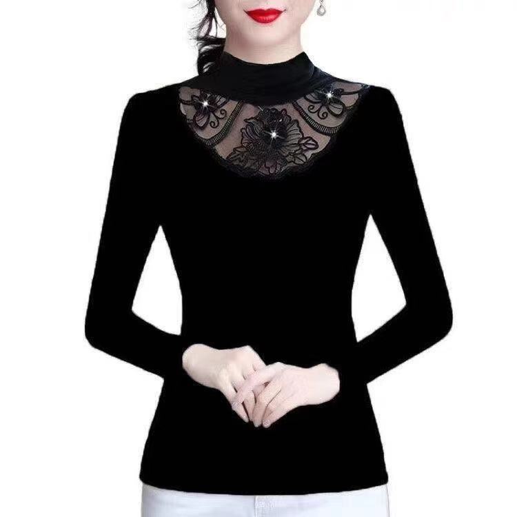 Áo Ren Tay Dài Cổ Cao Thời Trang Dành Cho Nữ