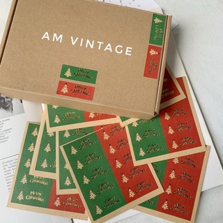 🎄Sticker Hình Dán “Kraft Noel” Trang Trí Hộp Quà Tặng Vintage 🎄