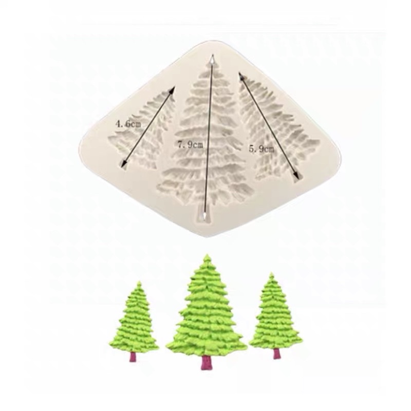 Khuôn silicone fondant/đất sét hình cây thông