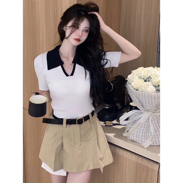 ÁO CROPTOP TRỤ VIỀN XINH ĐẸP H6