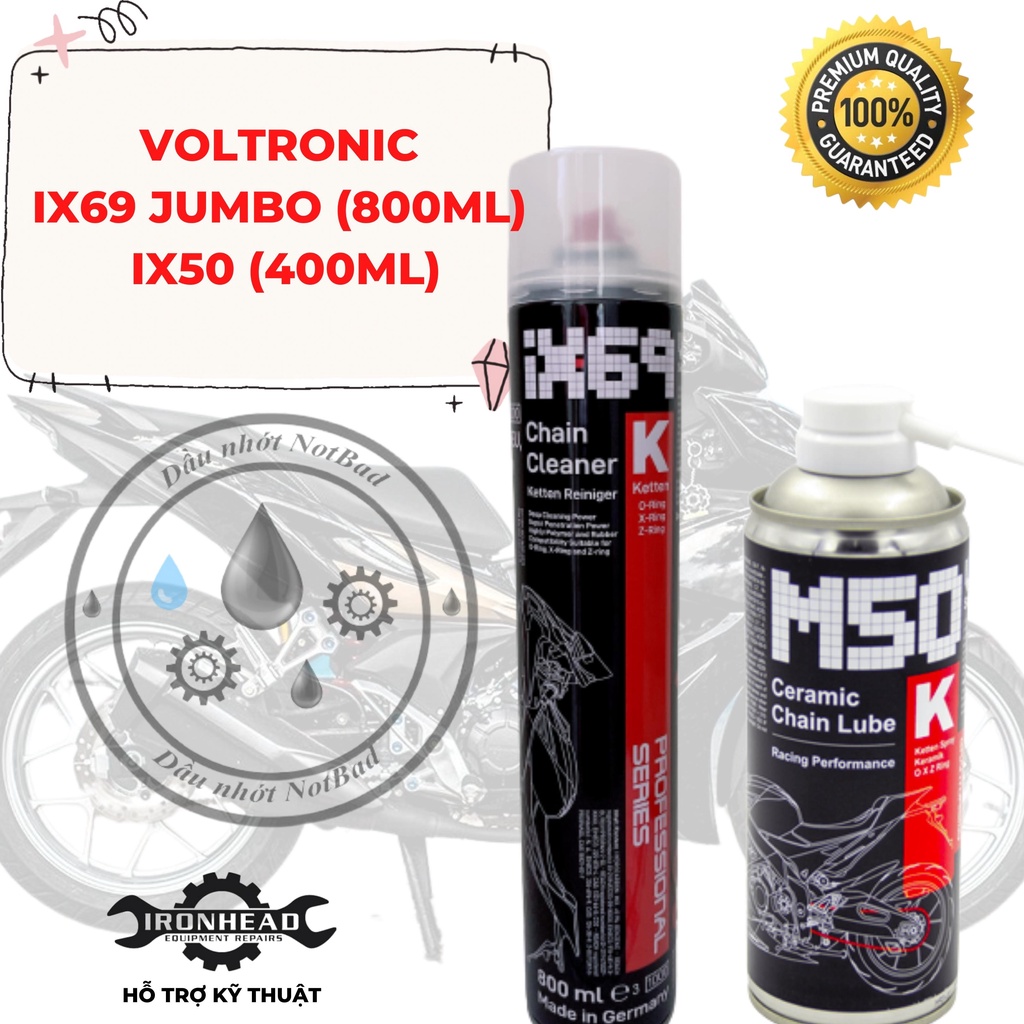 Xịt rửa sên - bôi trơn sên cao cấp Voltronic M50 - Dưỡng sên IX50 - IX50 Jumbo - Vệ sinh sên, Rửa sên IX69 IX69 Jumbo