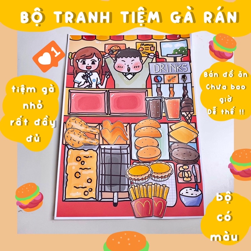BỘ TRANH CỬA TIỆM GÀ RÁN