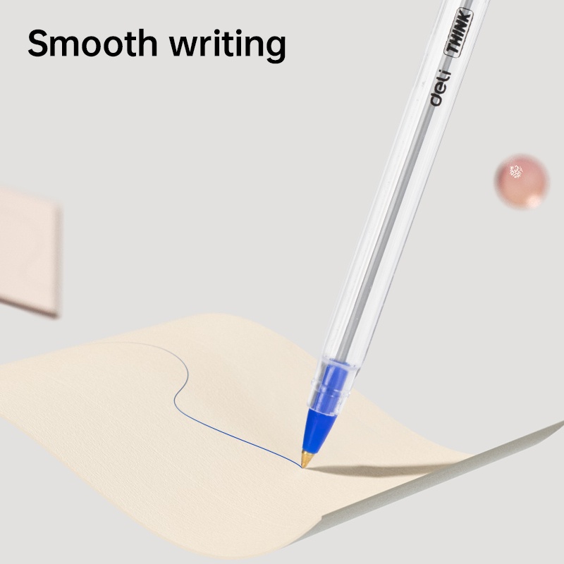 Set 12 cây bút bi DELI đầu ngòi 0.7mm EQ1-BK EQ1-BL EQ1-C