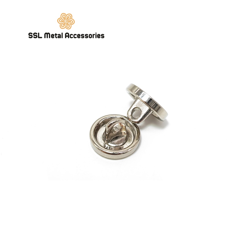 Cúc áo kim loại thời trang mới hình tròn mặt trơn có chân dành cho áo vest, sơ mi, áo dạ  QQ-112 10mm