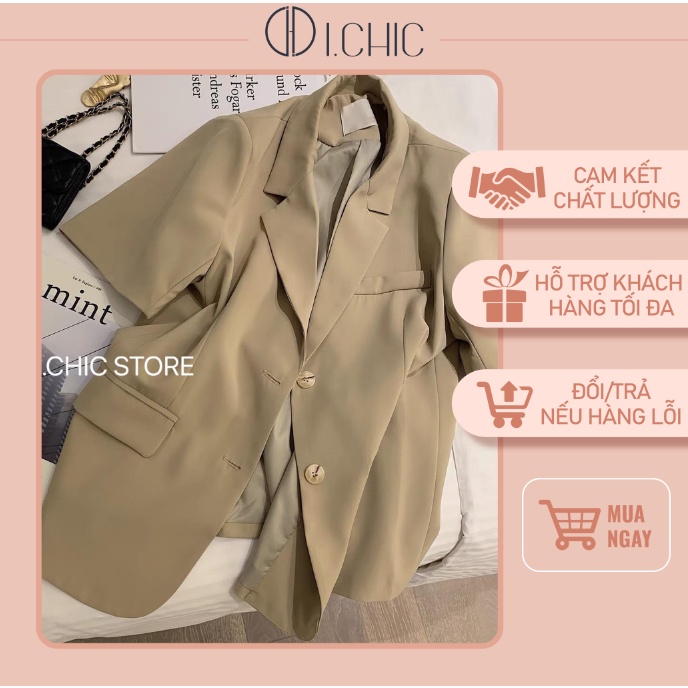 ICHIC- Áo vest Ve001 màu nâu trẻ trung, tôn dáng.
