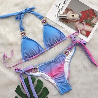 Bikini tam giác phối đá chanh sả( nhiều màu)