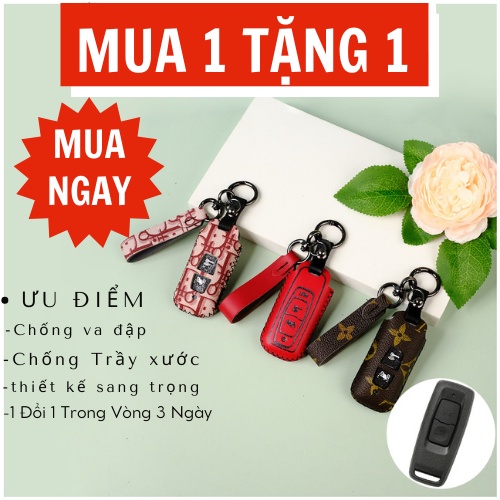 Bao da bảo vệ chìa khóa smartkey xe máy Honda Vision Air Blade Lead Winner X V3 2022 Vario 160 khâu tay nút đen VS