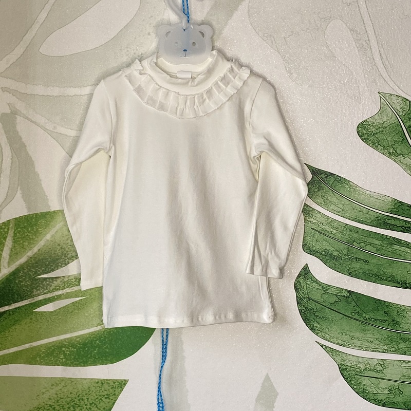 Áo giữ nhiệt áo cotton len cổ 3 phân bèo cổ cho bé gái 12-30kg 7 mầu XHN1099