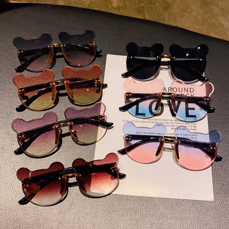 (AIMURUSI) COD Mắt Kính Chống Tia UV Hình Tai Gấu Dễ Thương Chất Lượng Cao Thời Trang Cho Bé Trai Và Gái