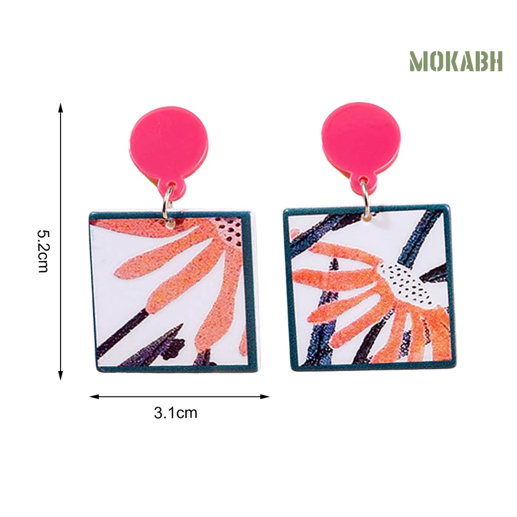 1 Đôi Bông Tai Acrylic Bóng Hình Hoa Ngôi Sao Hoạt Hình Nhiều Màu Sắc Thời Trang Dành Cho Nữ