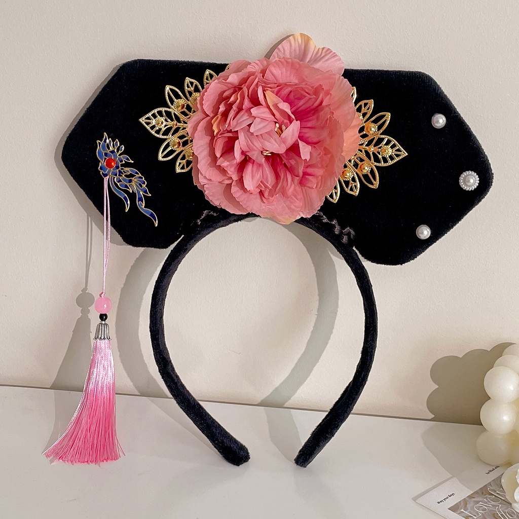 Băng Đô Cài Tóc Rửa Mặt Họa Tiết Ca Rô Phong Cách Cung Điện