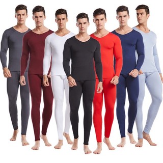 Áo và quần lót giữ nhiệt mùa thu mỏng lót lông cừu nhiều màu tự chọn cho nam