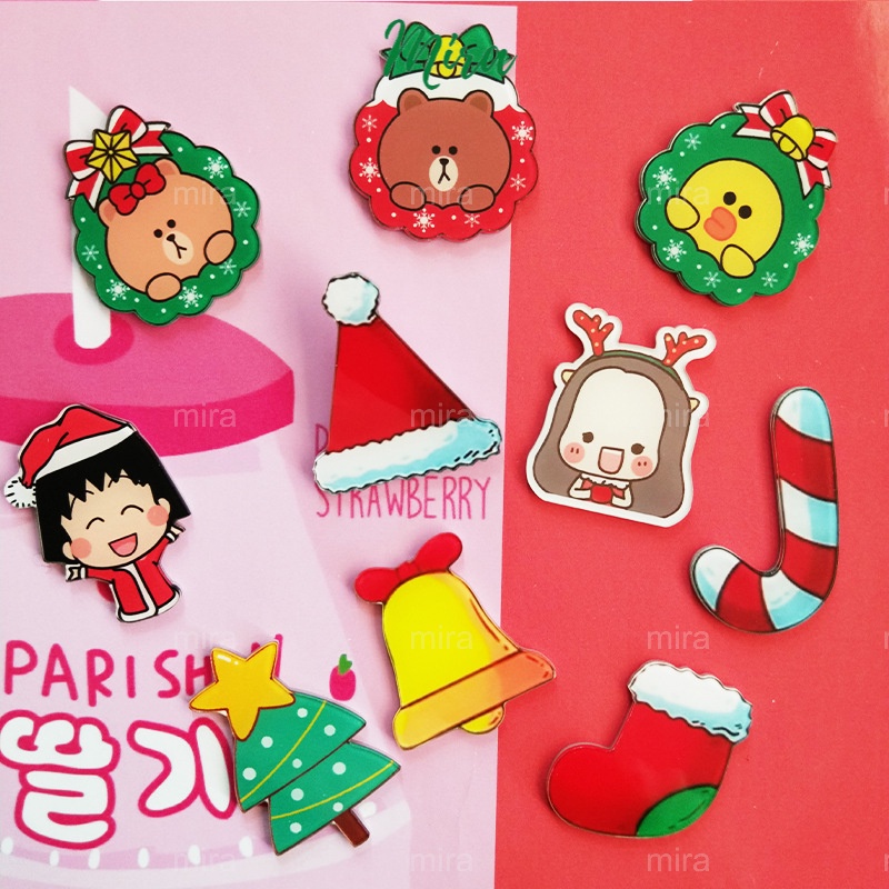 Ghim Cài Noel, Lễ Tết, Đám cưới, Huy Hiệu Acrylic, Pin Cài Áo, Trâm Cài Balo Đi Học Cực Cute Mẫu Tự Chọn MIRA-GC00808⁵