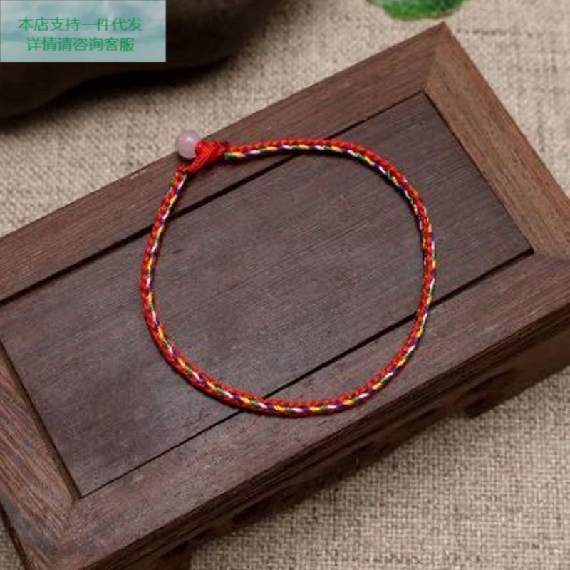 Vòng tay chỉ đỏ may mắn phong thủy , vòng tay bện dây ximely