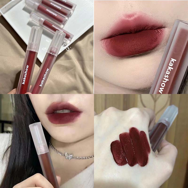 Son bóng Kem Lì Kakashow Mềm Mịn Như Nhung Lâu Trôi Trang Điểm Xinh Xắn Cho Nữ Bền chặt