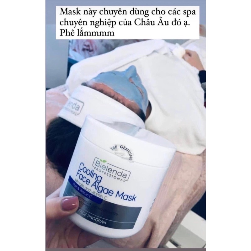 Mặt nạ làm mát dịu da bielenda cooling algae mask with rutin and vitamin c 190g phục hồi