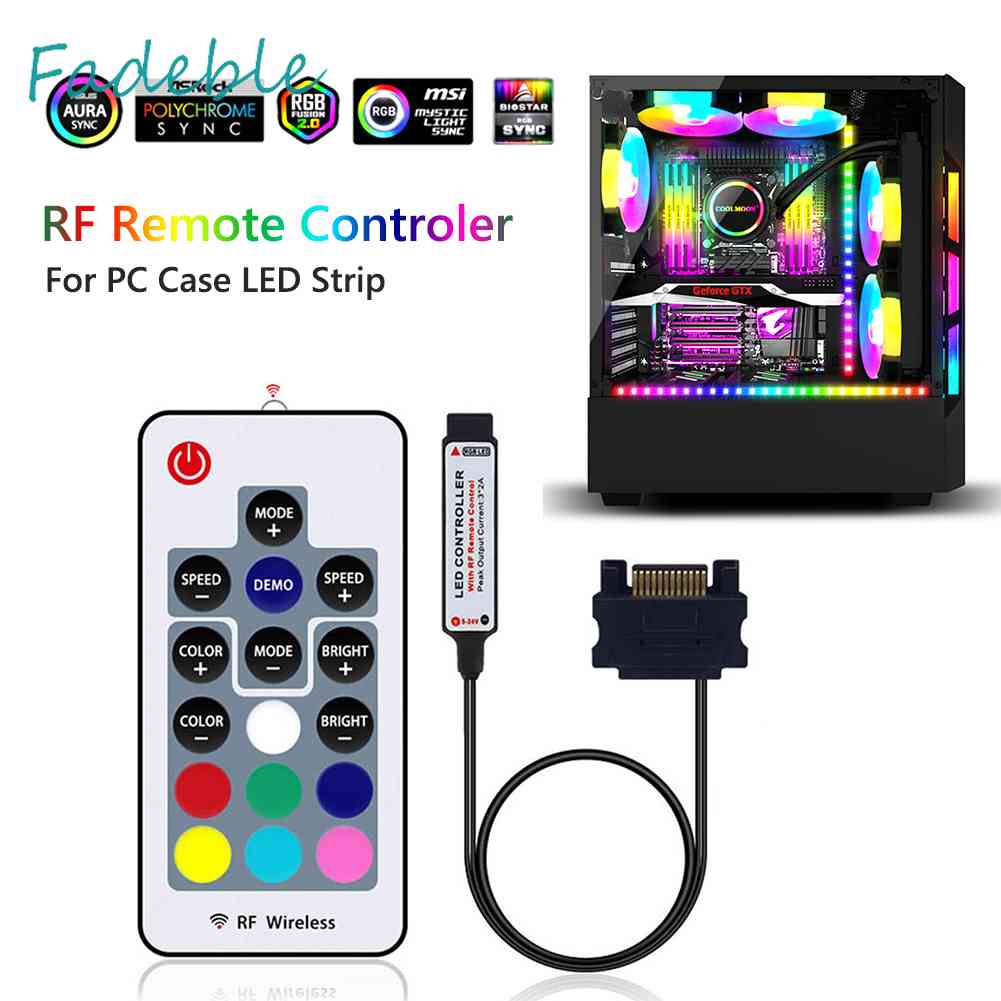 Bộ Điều Khiển Từ Xa 12V SATA RGB Cho PC Case Dải Đèn LED